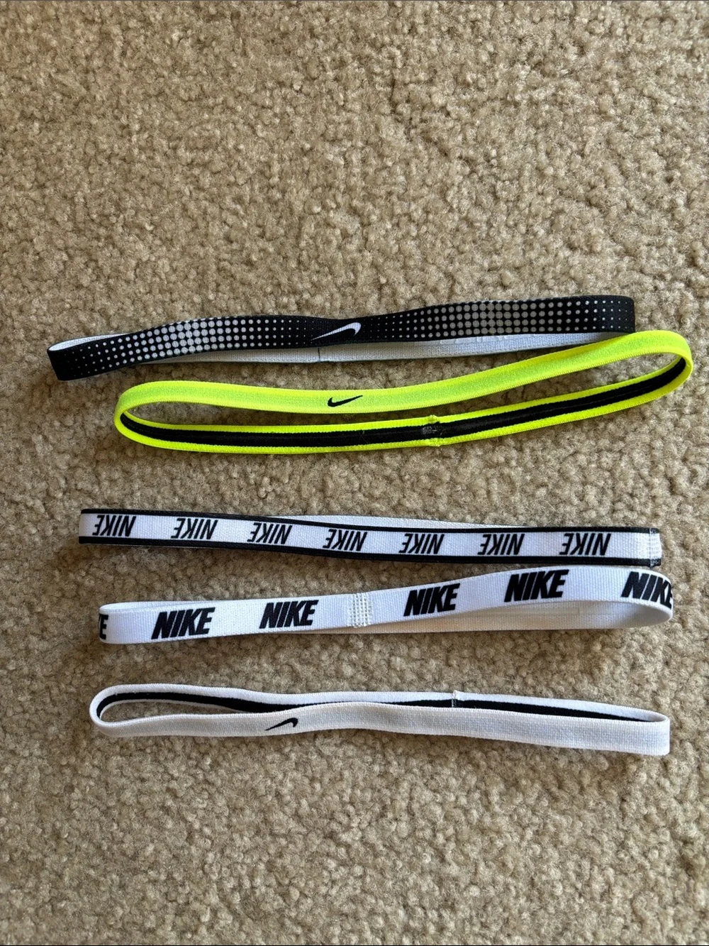 Set of 5 Nike headbands
